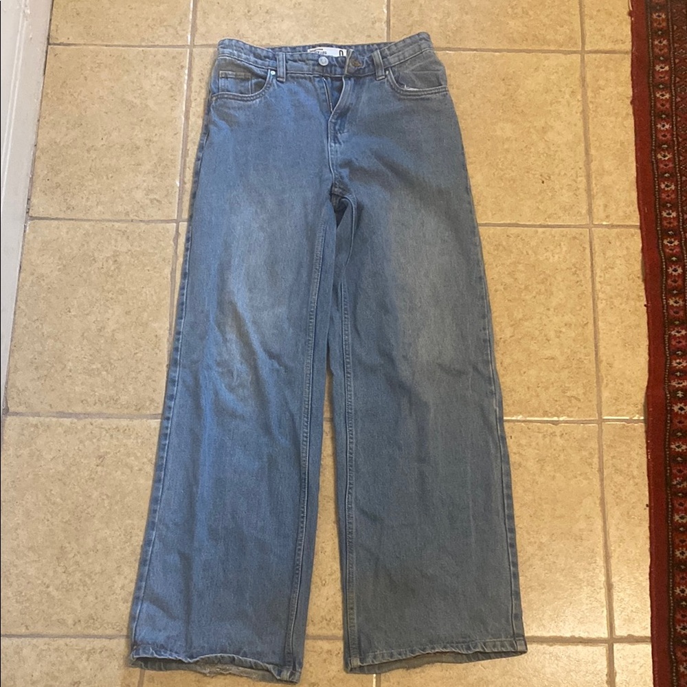 Refuge Blue Flare Wide Leg Jeans Trendy Fit